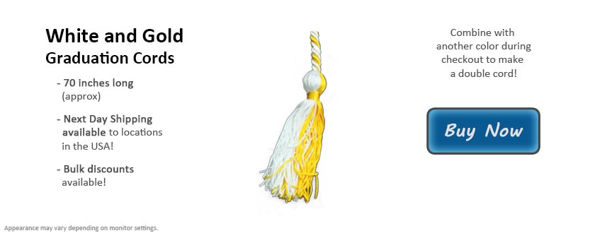 White and Gold Graduation Cord Picture