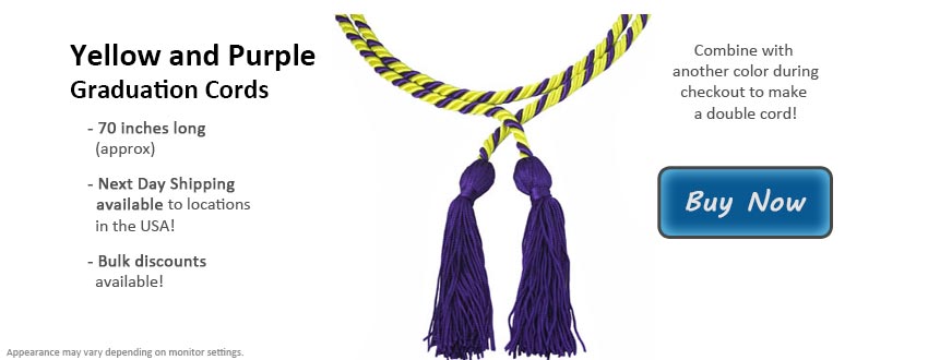 Yellow and Purple Graduation Cord Picture