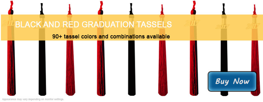 Graduation Tassels in Black and Red