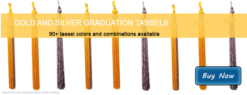 Graduation Tassels in Gold and Silver