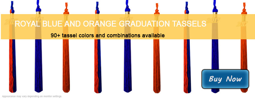 Graduation Tassels in Royal Blue and Orange