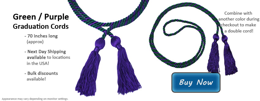 Green and Purple Graduation Cord