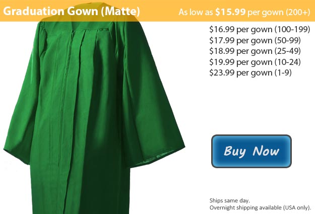 Matte Emerald Green Graduation Gown Picture