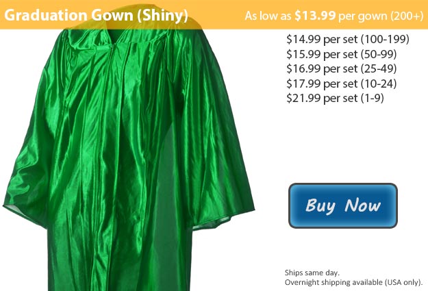Shiny Emerald Green Graduation Gown Picture