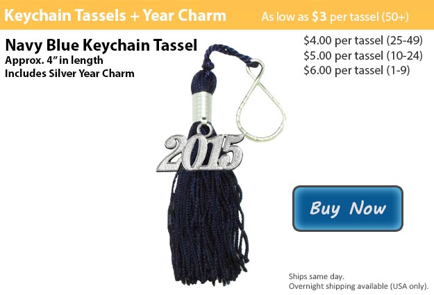 Navy Blue Keychain Tassel Picture