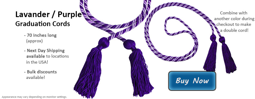 Lavender and Purple Graduation Cord