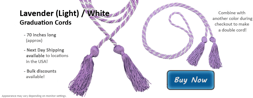 Lavender and White Graduation Cord Picture