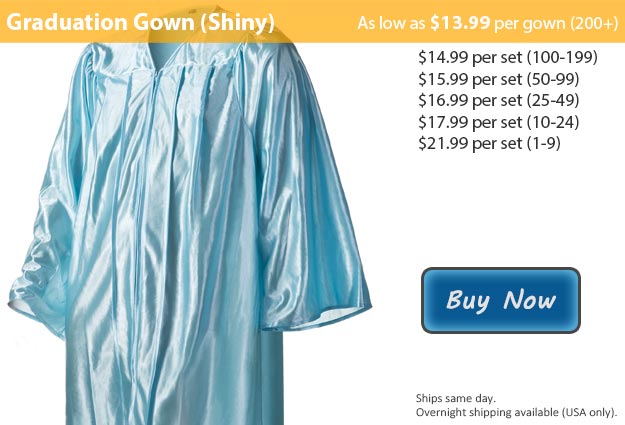 Shiny Light Blue Graduation Gown Picture