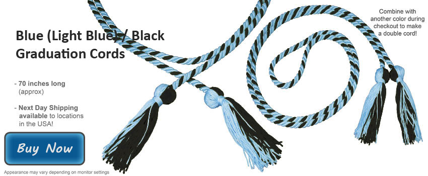 Light Blue And Black Graduation Cord Picture