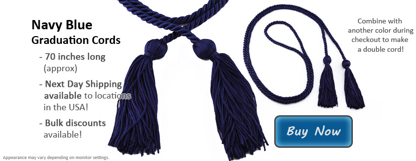 Navy Blue Graduation Cord Picture