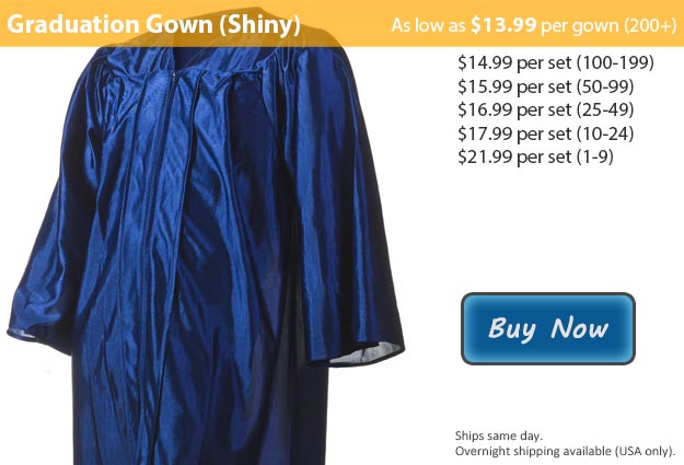 Shiny Navy Blue Graduation Gown Picture