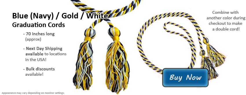 Black and Gold Graduation Cords from Honors Graduation