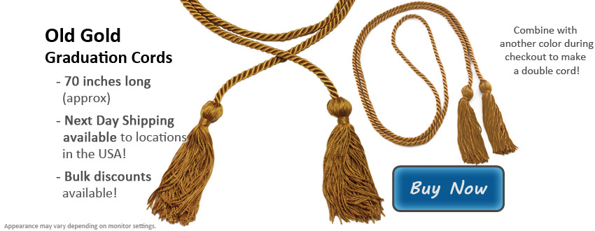 Gold Double Tied Graduation Honor Cords