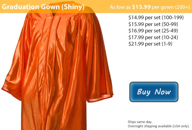 Orange Gowns in Shiny Fabric for Graduation