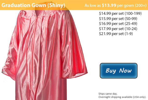 Shiny Pink Graduation Gown Picture