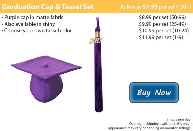 Matte Purple Graduation Cap & Tassel Picture