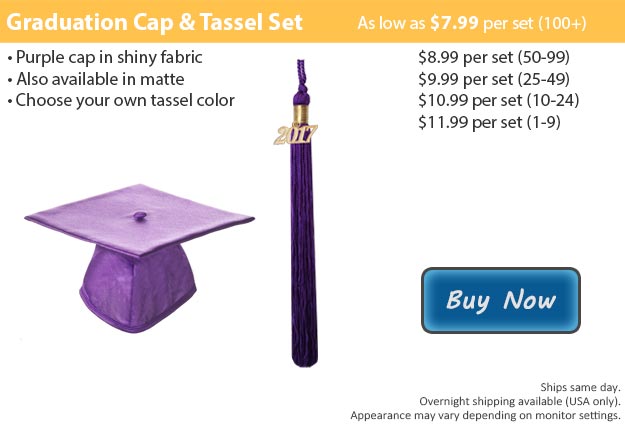 Shiny Purple Graduation Cap & Tassel Picture