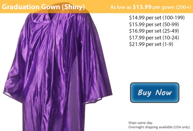 Shiny Purple Graduation Gown Picture
