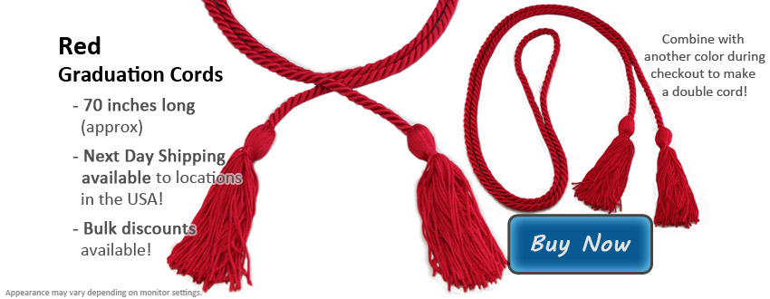 Red and White Tassels from Honors Graduation