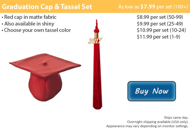 Matte Red Graduation Cap & Tassel Picture