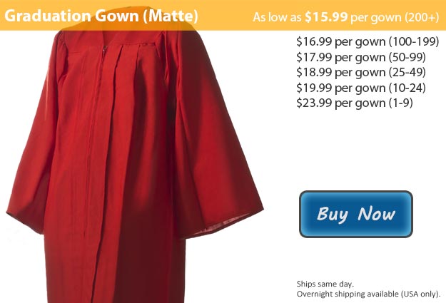 Matte Red Graduation Gown Picture