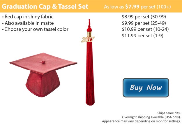 Shiny Red Graduation Cap & Tassel Picture