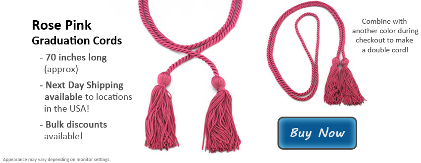 GG Hot Pink Graduation Cords