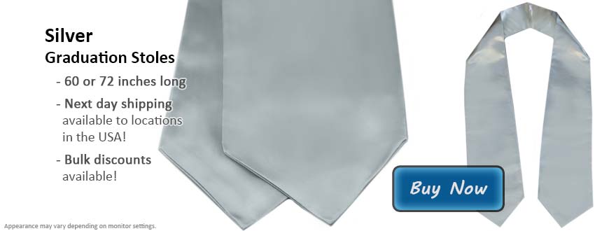 Silver Graduation Stole Picture