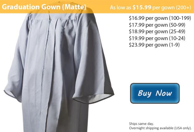 Matte Silver Graduation Gown Picture