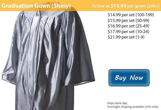 Shiny Silver Graduation Gown Picture