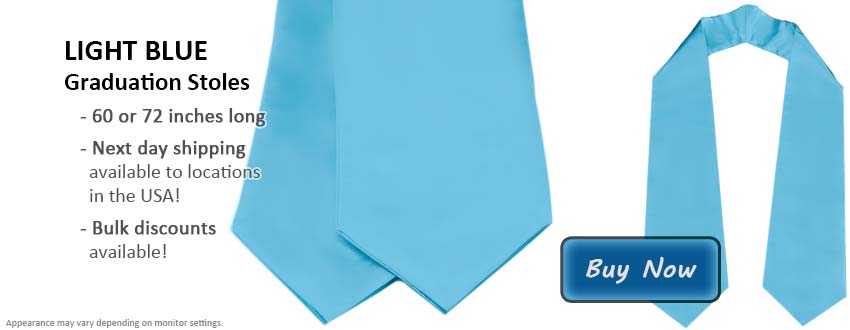 Light Blue Graduation Stole Picture