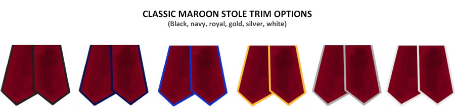 Maroon Stole Classic Trim Options