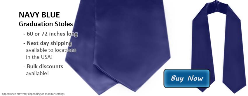 Navy Blue Graduation Stole Picture