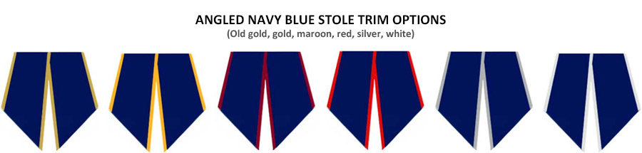 Navy Blue Angled Stole Trim Colors
