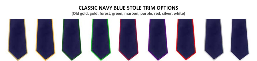 Navy Blue Stole Classic Trim Options