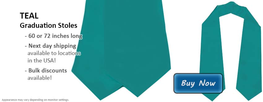 Teal Graduation Stole Picture