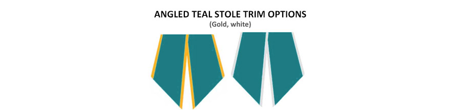 Teal Angled Stole Trim Colors