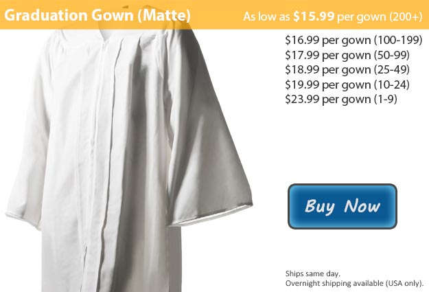 Matte White Graduation Gown Picture