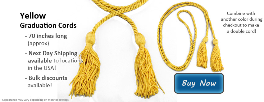 Black and Gold Graduation Cords from Honors Graduation